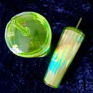 NWT Starbucks Summer 2023 Lime Green Kaleidoscope Dome Tumblers